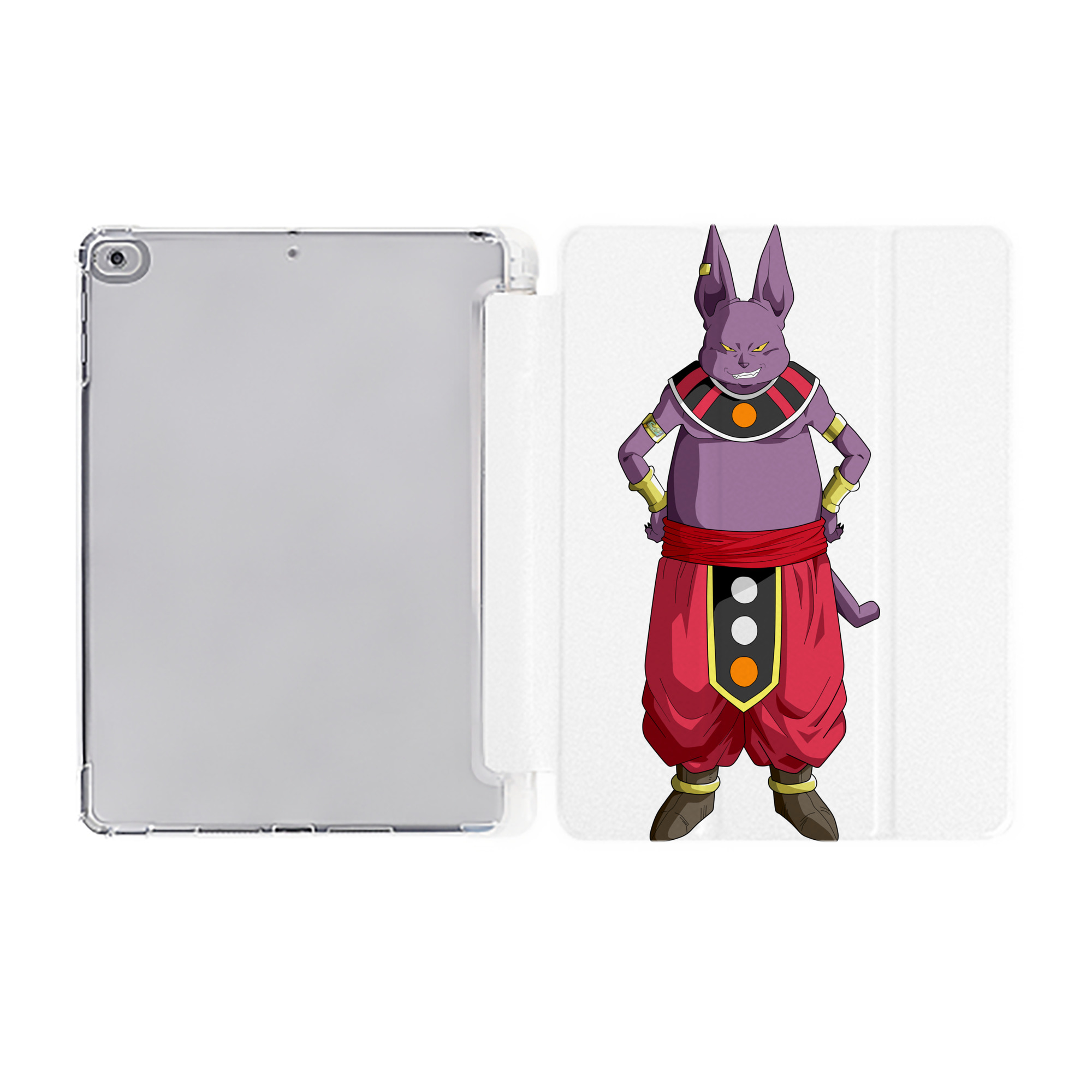 （画像用） ドラゴンボール シャンパ DRAGON BALL Champa IPad ケース ペン収納付き 三つ折りスタンド PUレザー×シリコン 対応機種9.5/10.5/10.9インチ